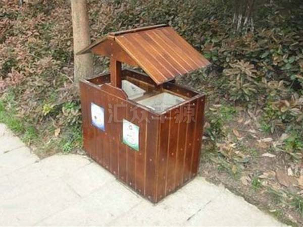 鋼木結合垃圾桶HZFY-GMJH28